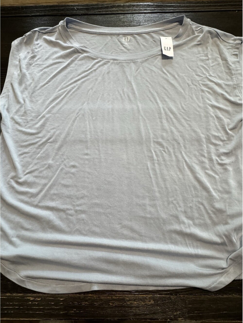 GAP Luxe Tee Women’s Medium Light Blue Short Sleeve Soft Stretch T-Shirt NWT